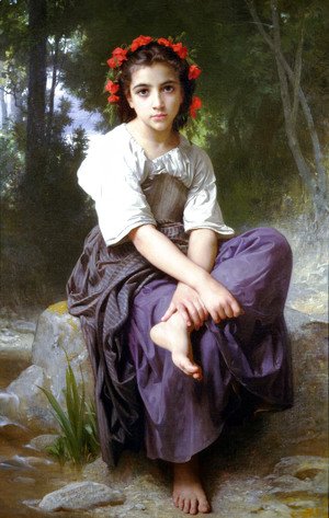 William-Adolphe Bouguereau - At the Edge of the Brook