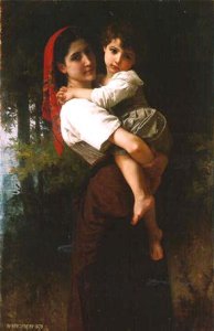 Girl Carrying a Child