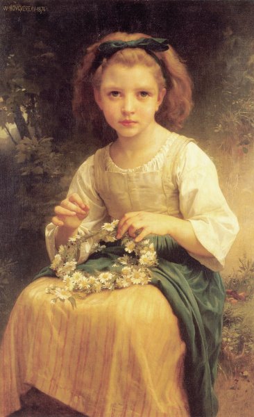 Enfant tressant une couronne (Child braiding a crown)